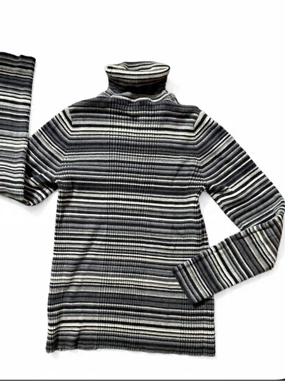 Jones New York Men's Striped Turtleneck Sweater - Black & White